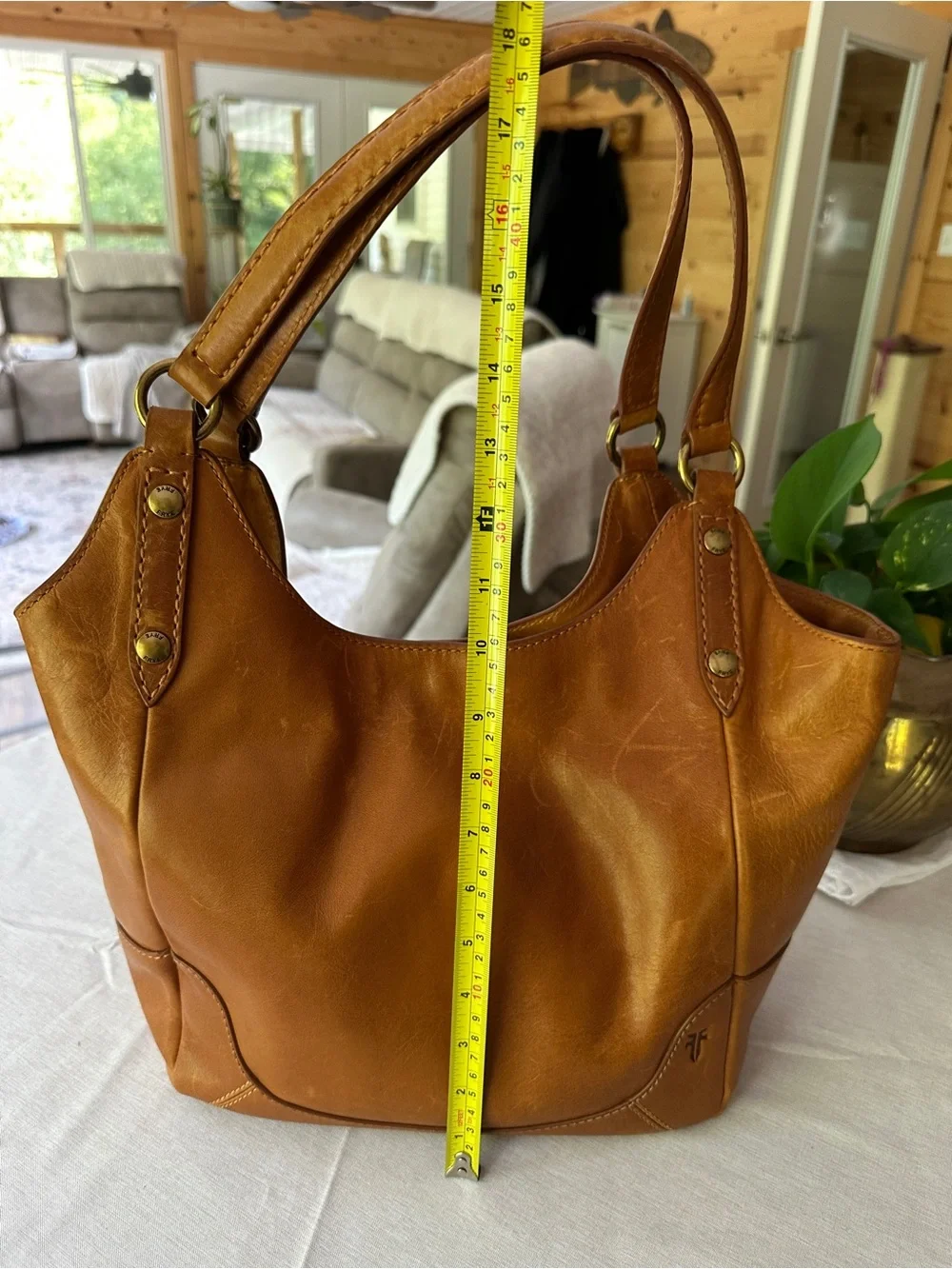 Frye Cognac Leather Hobo Shoulder Bag